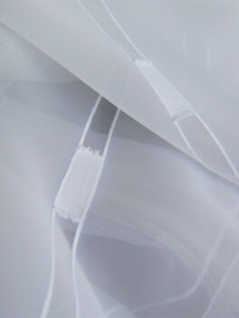 Stoffmuster: Tagesvorhang LISSABON weiss Streifen-Muster Massvorhang