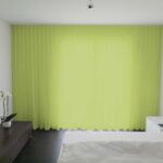 Voilage MADRID CS IV rideau fermé vert jaune [124] • rideaux123.ch