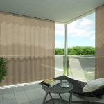 Outdoor-Vorhang MYKONOS Balkon Vorhangschiene beige • rideaux123.ch