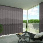 Outdoor-Vorhang MYKONOS Balkon Vorhangschiene grau • rideaux123.ch