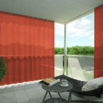 Outdoor-Vorhang MYKONOS Balkon Vorhangschiene orange • rideaux123.ch