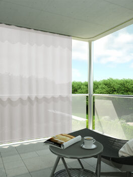 Outdoor-Vorhang MYKONOS Balkon Vorhangschiene weiss