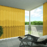 Outdoor-Vorhang MYKONOS Balkon Vorhangschiene zitrone • rideaux123.ch