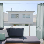 Sichtschutz Outdoor-Vorhang hellgrau Balkon SANTORINI new • rideaux123.ch