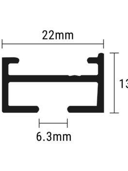 Vermassung Outdoor-Schiene nach Mass (Höhe, Breite, Tiefe).