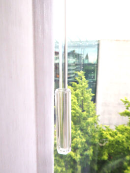 Tige acier transparente avec rideau Salon • rideaux123.ch