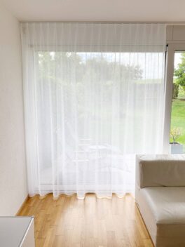 Voilage MALAGA structure naturel fin blanc