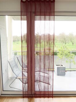 Rideau à franges ANCONA rouge rideau fermé