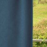 Rideau occultant NASSAU conclusion droit bleu [500] • rideaux123.ch