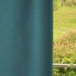 Rideau occultant NASSAU conclusion droit turquoise [425] • rideaux123.ch