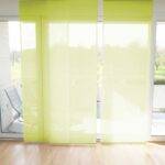 Parois japonaises VEVEY rideau fermé vert jaune [603] • rideaux123.ch