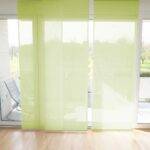 Parois japonaises VEVEY rideau fermé vert jaune [427] • rideaux123.ch