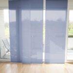 Parois japonaises VEVEY rideau ouvert bleu pigeon [500] • rideaux123.ch