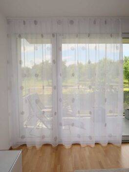 Voilage TEANO rideau fermé blanc-brun [0810]