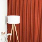 Rideau occultant LONDON MAYFAIR échantillon de tissu rouge orange [312] • rideaux123.ch