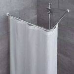 Tringle de rideau de douche angulaire chrome de Kleine Wolke • rideaux123.ch