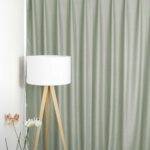 Rideau occultant LONDON BLOOMSBURY gris craie frais [24] rideau fermé • rideaux123.ch