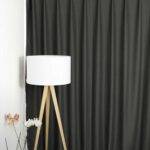 Rideau occultant LONDON BLOOMSBURY gris foncé [16] rideau fermé • rideaux123.ch