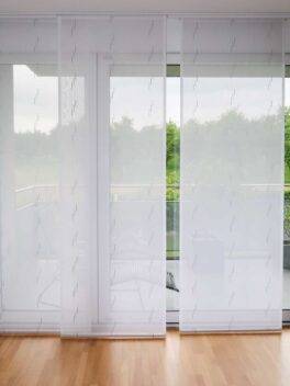 Parois Japonaises QUITO en Blanc Argent Bleu-argenté [800] Rideau fermé de front