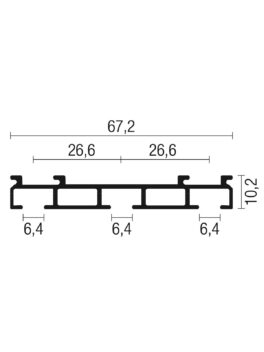 Plan d'encombrement du rail de rideau EIGER.
